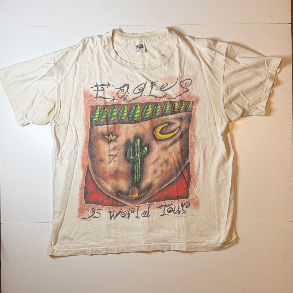 Vintage Eagles 95 World Tour TShirt XL Anvil Single Stitch 1994 thrashed